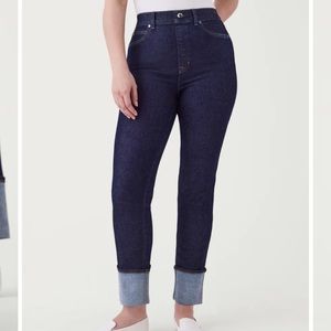 NWT Spanx Cuffed Straight Leg Jeans size petite large